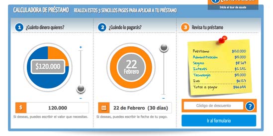 Calculadora prestamos Zinobe