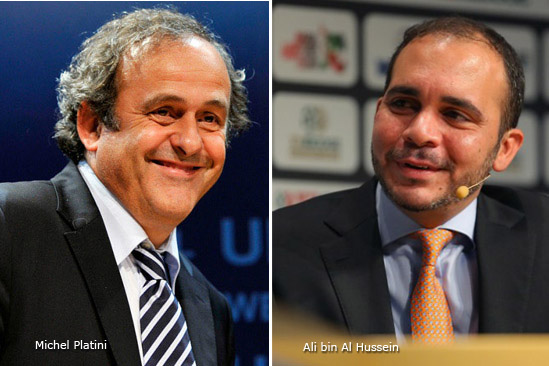 Michel Platini y Ali bin Al Hussein