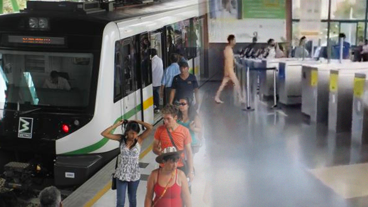 Video: Persona ingresó desnuda a la estación Aguacatala Metro de Medellín |  KienyKe