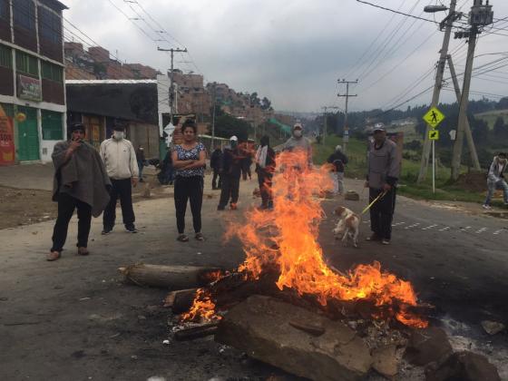 Manifestaciones en Yomasa causan bloqueos en el sur de Bogotá