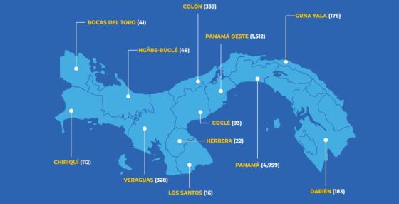 Mapa coronavirus Panamá