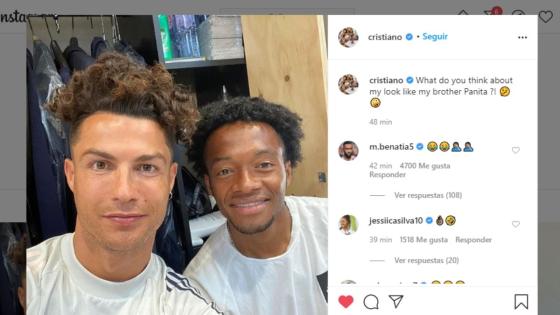 El llamativo look de Cristiano Ronaldo junto a Juan Guillermo Cuadrado El llamativo look de Cristiano Ronaldo junto a Juan Guillermo Cuadrado