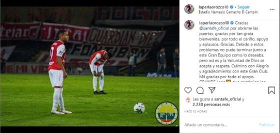 Yohandry Orozco confirmó su salida de Santa Fe