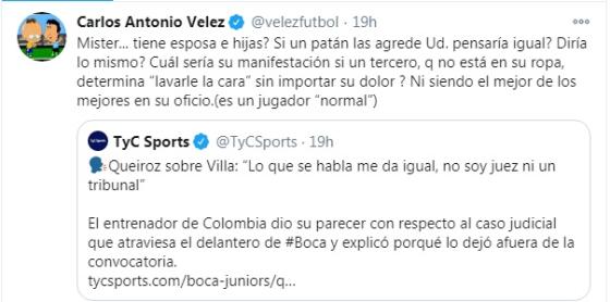 comentario de Velez a Villa