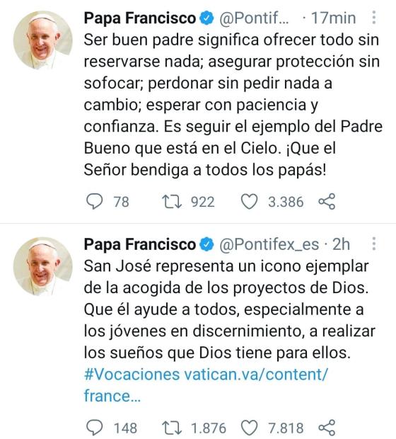 Reflexiones del papa Francisco en el Día de San José y Día del Hombre |  KienyKe