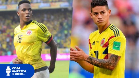 Yerry Mina y James Rodríguez