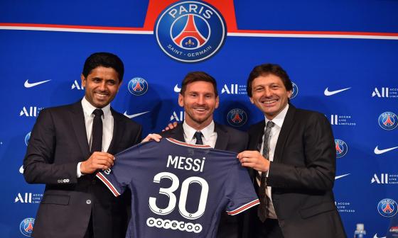 Lionel Messi en su presentación oficial como nuevo jugador del PSG