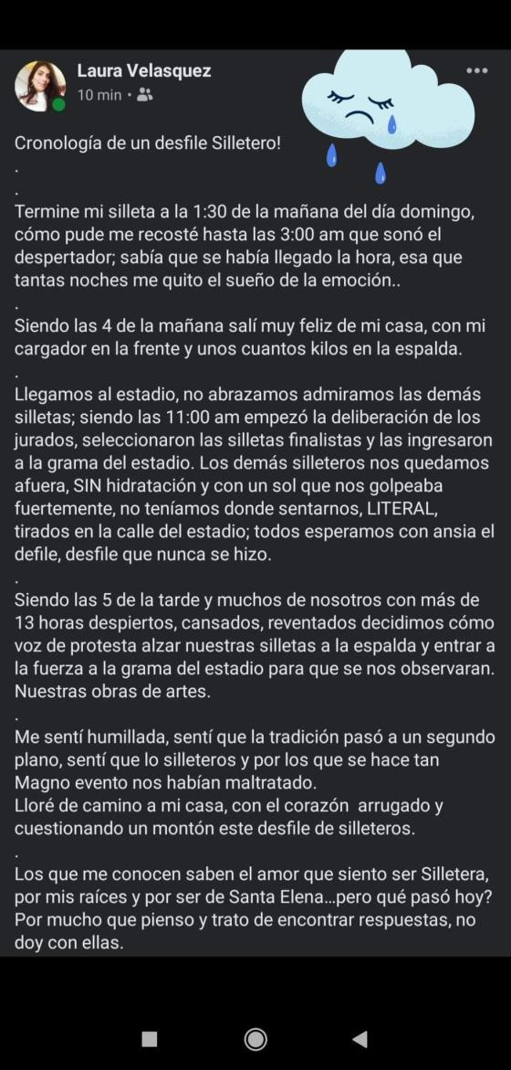 ¿No se permitió el ingreso de silleteros al estadio?