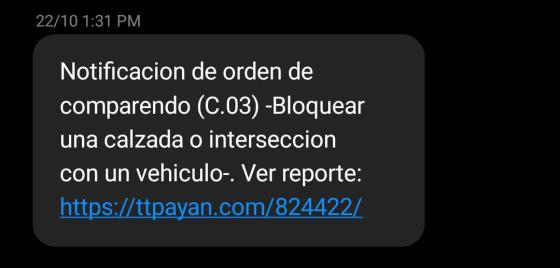 Notificación falsa de comparendos