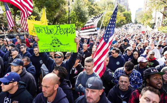 Policías y bomberos de Nueva York. 