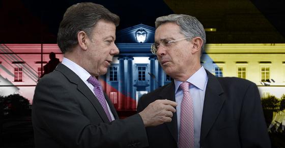 Álvaro Uribe y Juan Manuel Santos