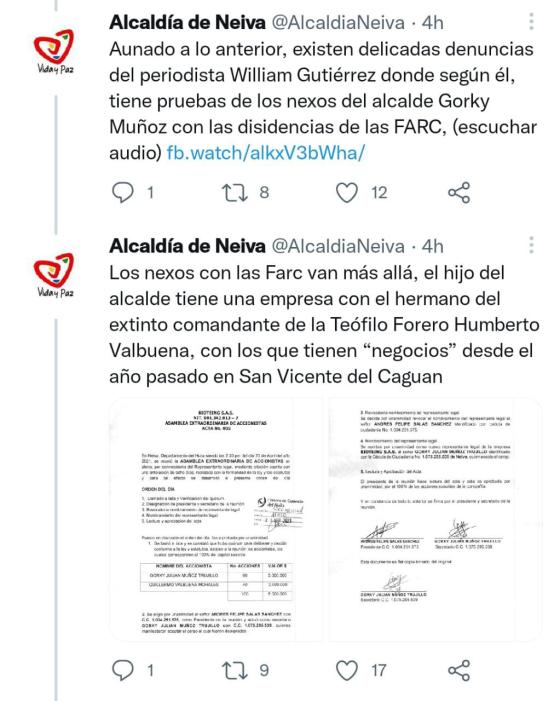 Denuncias al alcalde de Neiva