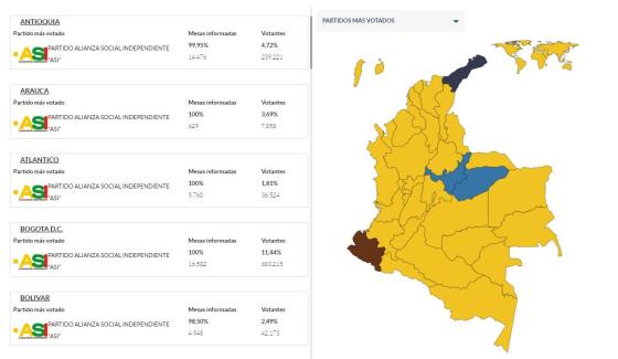 mapa Fajardo elecciones 2022