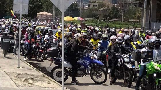 Protestas de motociclistas en varios puntos de Bogotá 