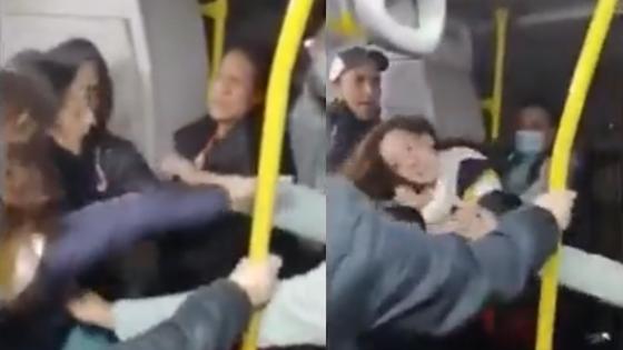 Mujeres protagonizan fuerte riña por una silla en Transmilenio