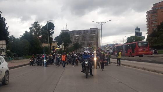 Protesta de motociclistas colapsó la movilidad en Bogotá 