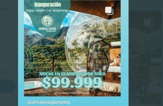 Almaviva Glamping esafa no caiga noticias Medellín Bogotá Cali Bucaramanga