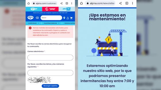 En el lanzamiento de Alpilitro: Alpina reporta caída de su página web