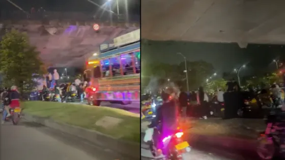 Noche de caos vehicular en Medellín por masiva caravana de motos