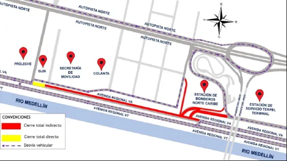 Cierre total en el norte de la Avenida Regional por obras de expansión del acueducto