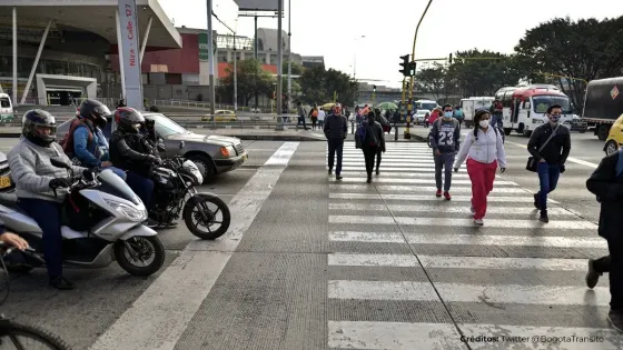 Multas para peatones en Colombia. 