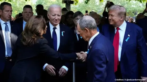 Harris y Trump se reencuentran en homenaje a víctimas de las Torres Gemelas