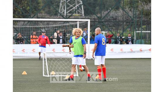 Entrenamiento de las leyendas de la Selección Colombia previó al compromiso con las leyendas del Barcelona.