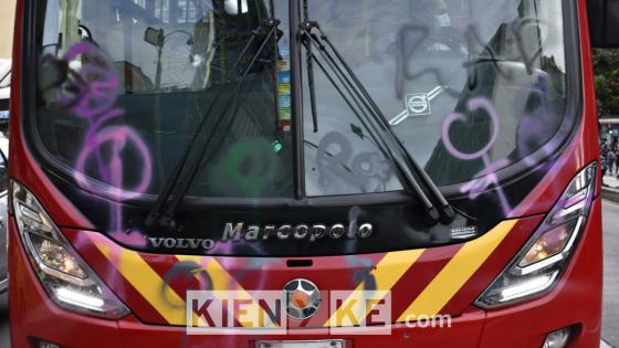 TransMilenio en protesta del 8 de marzo